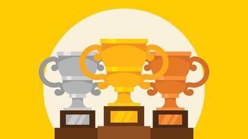 Sports trophies collected illustration vector