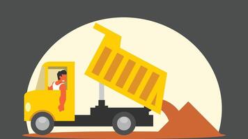 Loading truck full of sand illustration vector