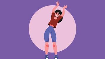 Female character doing sports and activities illustration vector