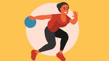 hembra personaje haciendo Deportes y ocupaciones ilustración vector