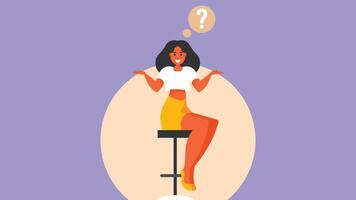 woman is confused and have questions illustration vector