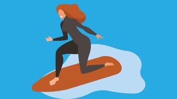Woman at water relaxing and doing water sports vector