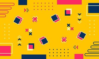 Modern abstract background with memphis elements in yellow and retro themed posters banners and website landing pages. vector