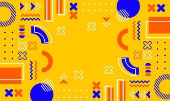 Modern abstract background with memphis elements in yellow and retro themed posters banners and website landing pages. vector