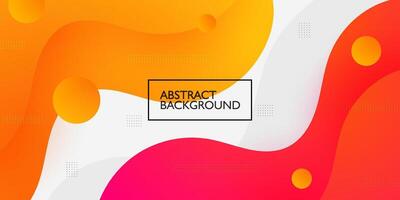 Orange and pink gradient geometric business banner design. Creative banner design with wave shapes and lines for template. Simple design on white horizontal banner. Eps10 vector