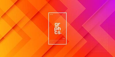 Abstract background overlap geometric colorful orange and purple gradient stripes and arrows concept on trendy color background. Poster and banner design. Eps10 vector