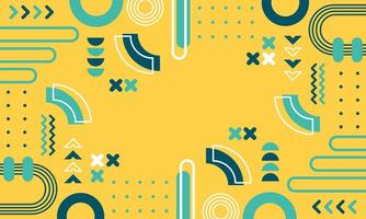 Modern abstract background with memphis elements in yellow and retro themed posters banners and website landing pages. vector