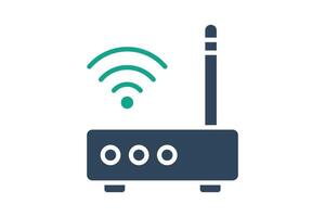 Broadband icon. internet with signal. icon related to utilities. solid icon style. utilities elements illustration vector