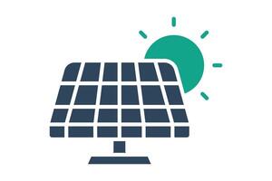 Solar panel icon. icon related to utilities. solid icon style. utilities elements illustration vector