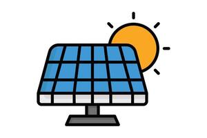 Solar panel icon. icon related to utilities. colored outline icon style. utilities elements illustration vector