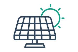 Solar panel icon. icon related to utilities. line icon style. utilities elements illustration vector