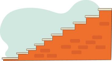 Stair steps in cartoon style. Isolated staircase with marble steps without railings vector