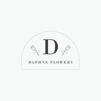 D letter logo with a creative floral concept for company business beauty real estate premium vector