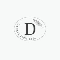 D letter logo with a creative floral concept for company business beauty real estate premium vector