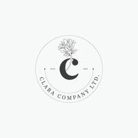 C letter logo with a floral concept for company business beauty real estate premium vector