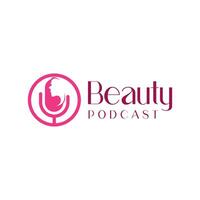 belleza podcast logo diseño creativo moderno mínimo estilo vector