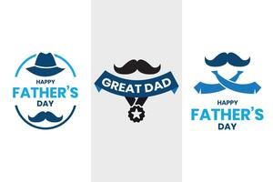 Father's Day Design Great Dad Design Collection for use social media template vector