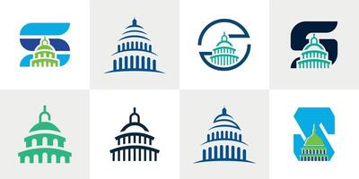 Capitol Dome Creative Modern Logo design set collection for business and brand use vector