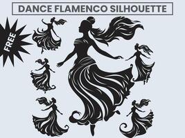 Dance Flamenco Silhouette. vector