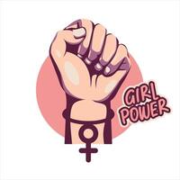 hand girl power with bracelet woman illustration vector