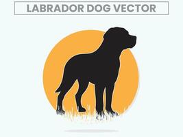 Labrador dog silhouette for Labrador dog Lover. vector