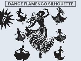 Dance Flamenco Silhouette. vector