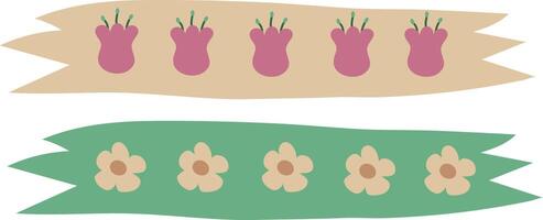 washi tape flower tulip isolated vector