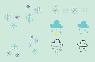 snowflake hand drawn element decoration vector