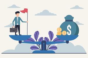 Balancing Career and Wealth, A Conceptual Illustration vector