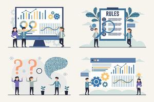 Business Analytics and Team Collaboration Illustrations vector