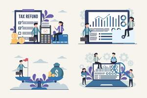 Business Intelligence and Market Research Illustrations vector