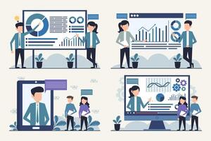 Business Analytics and Financial Growth Presentation Set vector