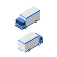 isometric heavy box truck on white background illustration vector