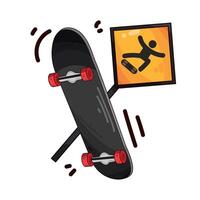 ilustración de patineta vector