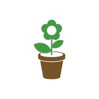 Flower in Pot Icon Template Illustration Design vector