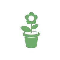 Flower in Pot Icon Template Illustration Design vector