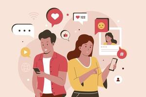 Social media flat illustration vector