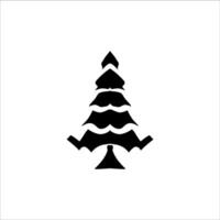 Christmas elements in modern minimalist geometric style. icon set in black in flat design style. Christmas tree with geometric patterns, stars, lights and Christmas supporting elements vector