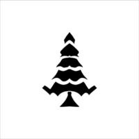 Navidad elementos en moderno minimalista geométrico estilo. icono conjunto en negro en plano diseño estilo. Navidad árbol con geométrico patrones, estrellas, luces y Navidad secundario elementos vector