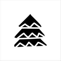 Christmas elements in modern minimalist geometric style. icon set in black in flat design style. Christmas tree with geometric patterns, stars, lights and Christmas supporting elements vector