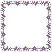 Hand drawn hearts border and frame design vector