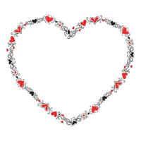 Hand drawn hearts border and frame design vector
