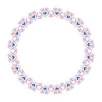 Hand drawn hearts border and frame design vector