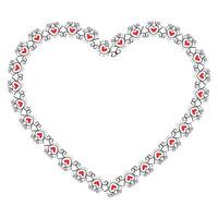 Hand drawn hearts border and frame design vector