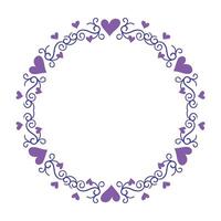 Hand drawn hearts border and frame design vector