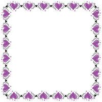 Hand drawn hearts border and frame design vector