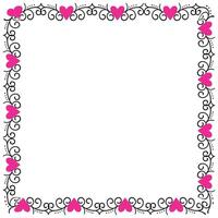 Hand drawn hearts border and frame design vector