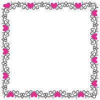 Hand drawn hearts border and frame design vector