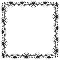 Hand drawn hearts border and frame design vector