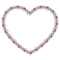 Hand drawn hearts border and frame design vector